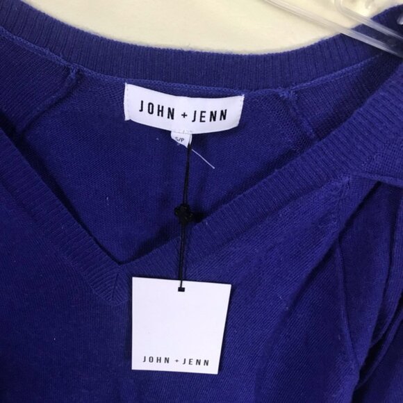 John +Jenn NEW Crew Neck Open Shoulder CutOut Sweater Tunic Top Soft Knit Soft S - Picture 9 of 16